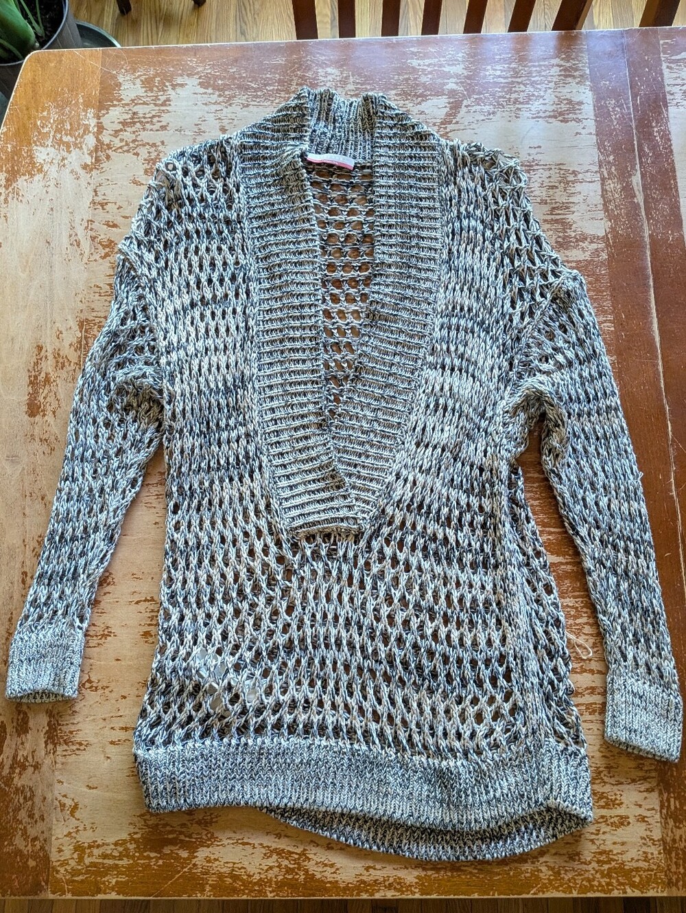 Stefanel Loose Knit Pull-Over Sweater Medium Gray